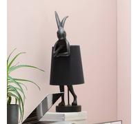 Lámpara de mesa KARE Animal Rabbit, negro/dorado, 68 cm, E14