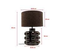 Lámpara de mesa KARE Calamaro, marrón, porcelana, 58 cm, E27