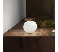 lámpara de mesa Kushi de kdln, latón/blanco, Ø 16 cm, cristal