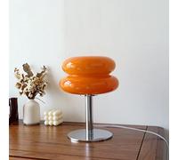 Lámpara de Mesa, Lámpara de Escritorio USB Luz Suave Forma de Tarta de Huevo Energía Eficiente Lindo para Dormitorio para Niñas (Naranja)