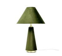 Relaxdays Lámpara de mesa con pantalla terciopelo oro,verde