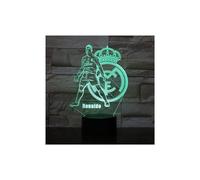 Lámpara de mesa LED 3D con luz nocturna USB de RY-Real Madrid CF Ronaldo, regalo de Navidad para fútbol.
