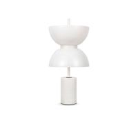Maytoni lámpara de mesa LED Kyoto, blanca, altura 46 cm, mármol EC:EPREL:1655047