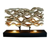 Lámpara De Mesa LED De Madera Flotante B: 80 Cm Hecha A Mano Única Salón