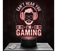 Lámpara de mesa LED decorativa Gaming Can't Hear You Gaming, idea de regalo para ado, accesorio Gaming Can't Hear You Gaming para jugadores, Cuarto de ado, deco de oficina, idea de regalo. TOP
