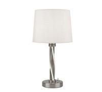 Lámpara De Mesa LED E27 H: 47 Cm En Crema-Blanco Con Interruptor De Palanca