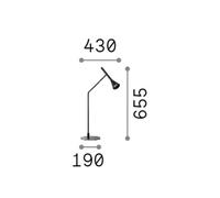 Lámpara de mesa LED IDEAL LUX Diesis, negra, altura 65 cm, con atenuador de