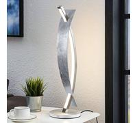 Lámpara de mesa LED Lucande Marija, color plata, atenuable, 62 cm
