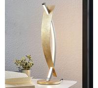 Lámpara de mesa LED Lucande Marija, dorada, atenuable, 62 cm