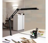 Lámpara de mesa LED MAULatlantic, negra, altura 38 cm, base con pinza
