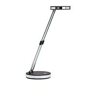 Lámpara de mesa LED Maulpuck A, lámpara de escritorio con luz blanca diurna y brazo telescópico de metal extensible, metal plástico, Negro, 13 x 13 x 37 cm