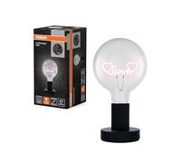 Lámpara de mesa LED OSRAM 1906 Letter Love, neón, 1,2 W, E27, negro, blanco extra cálido, cable textil