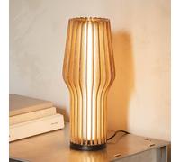 Lámpara de mesa LED recargable Eva Solo Radiant, madera clara, Ø 9,5 cm
