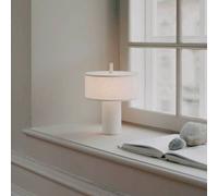 Lámpara de mesa LED recargable Margin de New Works, blanca, atenuable, CCT