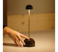 Lámpara de mesa LED recargable MARSET Sips, marrón/dorado, 31 cm, acero True