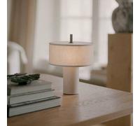 Lámpara de mesa LED recargable New Works Margin Beige, CCT, atenuable