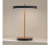 Lámpara de mesa LED recargable UMAGE Asteria Move, negro/latón, 31 cm