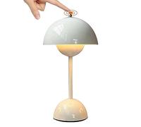 Lámpara de mesa LED regulable, luz de escritorio inalámbrica de color rojo oscuro con control táctil, 3 modos de brillo, iluminación decorativa retro para dormitorio, bares, restaurantes