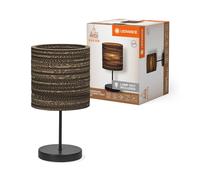 LEDVANCE Tischleuchte Decor Cardboard Cylinder braun aus Wellpappe, E27, 200 mm Durchmesser, Leuchtenschirm aus recyceltem Material, nachhaltig durch austauschbare Lichtquelle, einfache Montage
