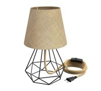 Lámpara de mesa LEKA interruptor pantalla cáñamo marco natural forma de