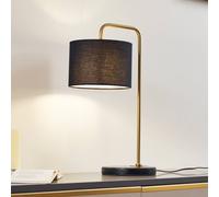 Lámpara de mesa Lindby Hillary, negro/oro, mármol, 49 cm