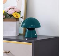 Lámpara de mesa Lindby LED recargable Nevijo, petróleo, Ø18cm, USB,