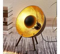 Lámpara de mesa Lindby Muriel, altura 38 cm, negra, dorada, metal