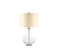 Lámpara De Mesa Linus Crema Vidrio H:67cm Retro Diseño Lámpara Dormitorio
