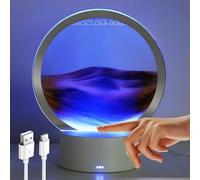 Lámpara de Mesa Líquida 3D Moving Sand Art,Luz de Noche Pintura de Arena Cambiante RGB 7,Lámpara de Arena Movediza de Mar Profundo de Reloj de Arena 3D con Cable USB, para Decoración de Escritorio