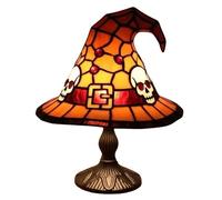 Lámpara de mesa, luces de dormitorio de Halloween para dormitorios, sombreros de con encantador diseño decorativo, lámparas de mesita de noche para casas encantadas, estanterías, sótanos