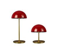 Lámpara de mesa mini LED ALONG, 2 unidades, rojo oscuro/ Latón