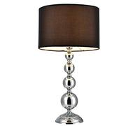 Lámpara de mesa moderna - negro - (E14) - metal, tela - lámpara para mesita de noche