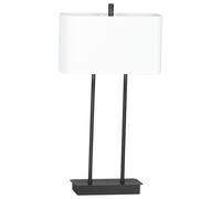 Lámpara de Mesa Negro Blanco 56CM Alto E14 Anguloso Moderna Metal Tela