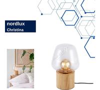 Lámpara De Mesa Nordlux De Madera Diseño Con Cristal Transparente E27