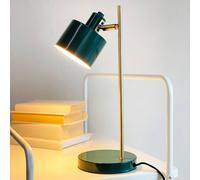 Lámpara de mesa Ocean de Dyberg Larsen, verde oscuro/latón, 43 cm