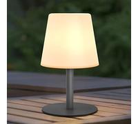 Lampara de mesa para exterior interior 3000 K 7500 K luz blanca cálida 150lm a prueba de agua IP54 lampara noche, lampara portatil para jardín mesa hotel decoración (mástil de luz: gris)
