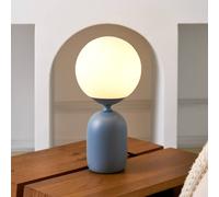 Lámpara de mesa Pauleen Glowing Charm, base de cerámica azul