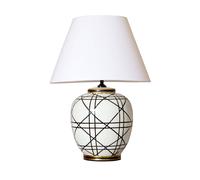 lámpara de mesa PR Home New York, blanca, altura 60 cm, cerámica