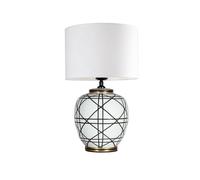 lámpara de mesa PR Home New York, blanca, altura 61 cm, cerámica