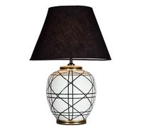 Lámpara de mesa PR Home New York, negra, altura 60 cm, cerámica