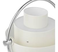 Lámpara de mesa recargable Gubi Multi-Lite, altura 30 cm, cromada/blanca