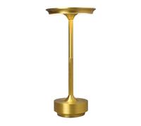 Lámpara de mesa recargable inalámbrica de 5 x 11 pulgadas, portátil, color dorado, ideal para comedor al aire libre y decoración del hogar