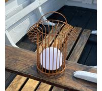 Lámpara de mesa recargable LED Basket de Dyberg Larsen, terracota, metal