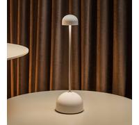 Lámpara de mesa recargable LED MARSET Sips, blanco/plata, 31 cm, acero True