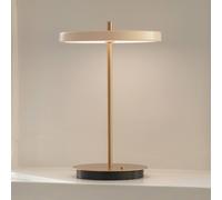 Lámpara de mesa recargable LED UMAGE Asteria Move, blanco perla/latón, 31 cm