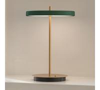 Lámpara de mesa recargable LED UMAGE Asteria Move, verde bosque/latón, 31 cm