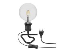 ledscom.de Lámpara de sobremesa RETRA, interruptor, negro + lámpara LED 838lm blanco cálido