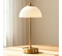 Lámpara de Mesa Seta Dorado LED Inalámbrica Regulable con Control Táctil Recargable por USB Batería de 1800 mAh Lámpara de mesita de noche Lámpara de escritorio recargable para dormitorio, salón