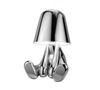 Lámpara de mesa táctil con luz nocturna de estatua de pensador nórdico, lámpara de noche cálida y regulable para decoración de escritorio de