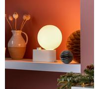 Lámpara de mesa Tala Alumina, globo, atenuable, blanco tiza